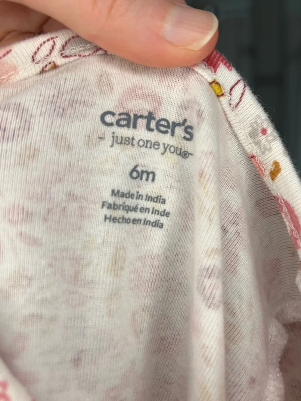 🌸CARTER’S Floral Zip-Front Baby One-Piece Sleeper - 6 Months
